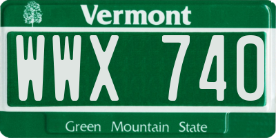 VT license plate WWX740