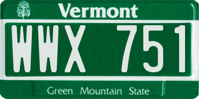 VT license plate WWX751