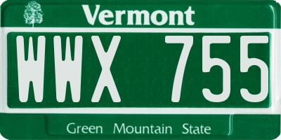 VT license plate WWX755