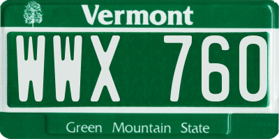 VT license plate WWX760