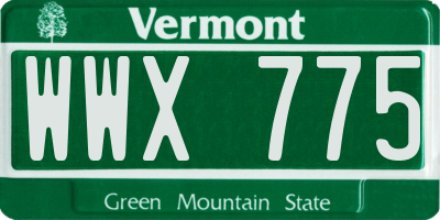 VT license plate WWX775