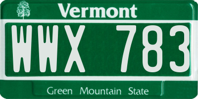 VT license plate WWX783