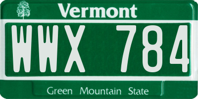 VT license plate WWX784