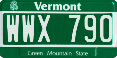 VT license plate WWX790
