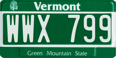 VT license plate WWX799