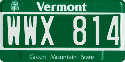 VT license plate WWX814