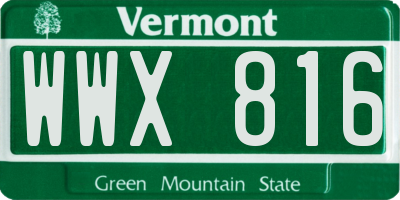VT license plate WWX816