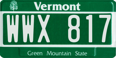 VT license plate WWX817