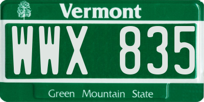 VT license plate WWX835