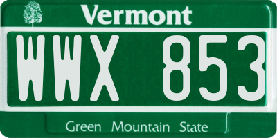 VT license plate WWX853