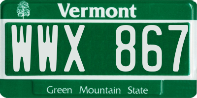 VT license plate WWX867