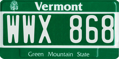 VT license plate WWX868