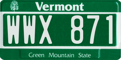 VT license plate WWX871