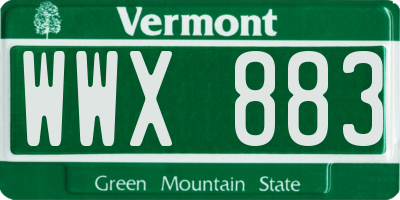 VT license plate WWX883