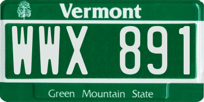 VT license plate WWX891