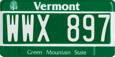 VT license plate WWX897