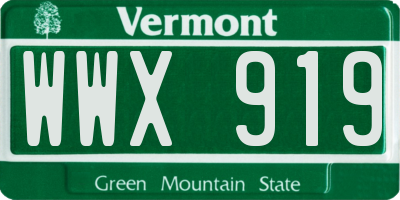 VT license plate WWX919
