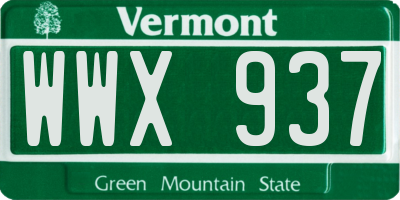 VT license plate WWX937