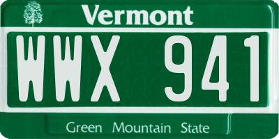 VT license plate WWX941