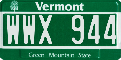 VT license plate WWX944
