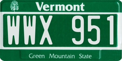 VT license plate WWX951