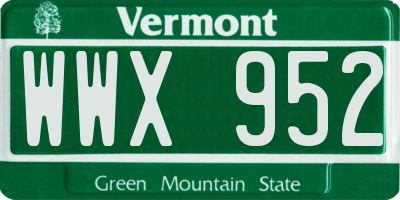 VT license plate WWX952