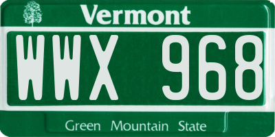 VT license plate WWX968