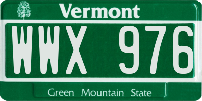 VT license plate WWX976