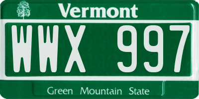 VT license plate WWX997