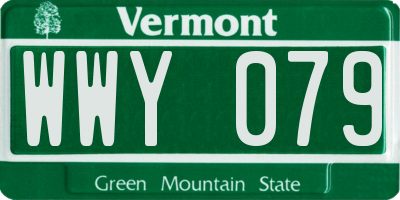 VT license plate WWY079