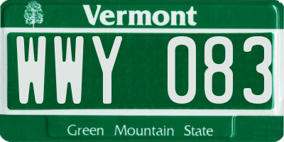 VT license plate WWY083
