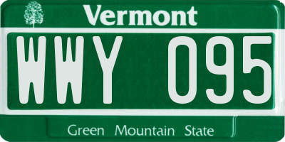 VT license plate WWY095