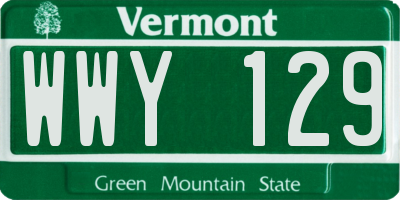VT license plate WWY129