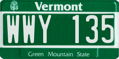 VT license plate WWY135