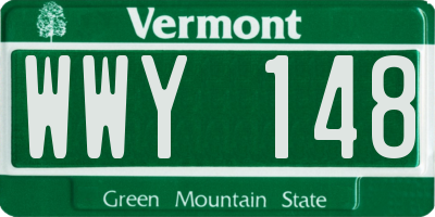VT license plate WWY148