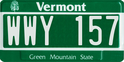 VT license plate WWY157