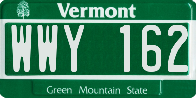 VT license plate WWY162