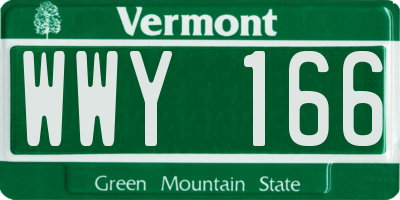 VT license plate WWY166