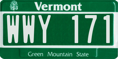 VT license plate WWY171