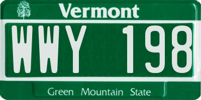 VT license plate WWY198