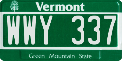 VT license plate WWY337