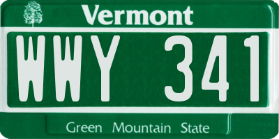 VT license plate WWY341