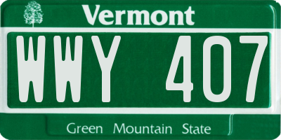 VT license plate WWY407