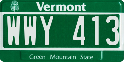 VT license plate WWY413