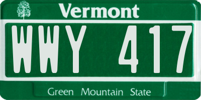 VT license plate WWY417