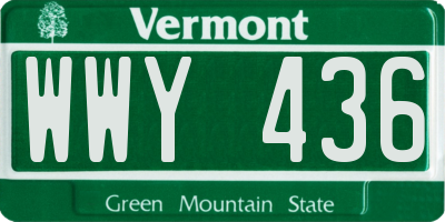 VT license plate WWY436