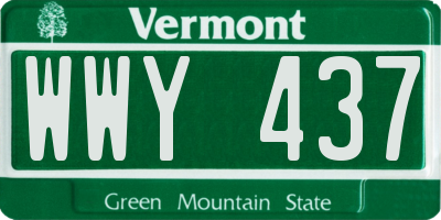 VT license plate WWY437