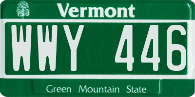 VT license plate WWY446