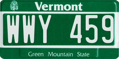 VT license plate WWY459