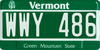 VT license plate WWY486